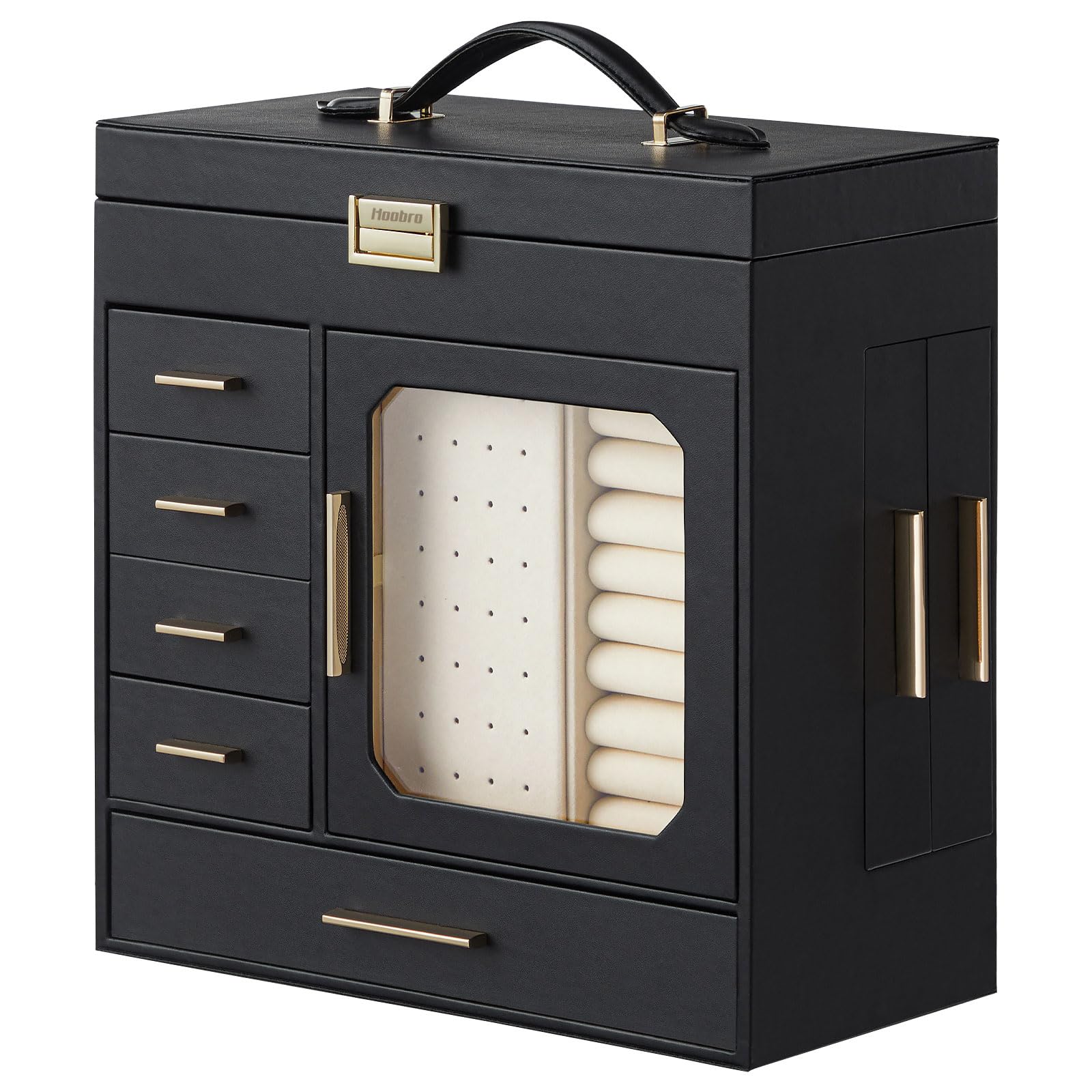 hoobro-bo-te-bijoux-noire-avec-miroir-et-velours image 3