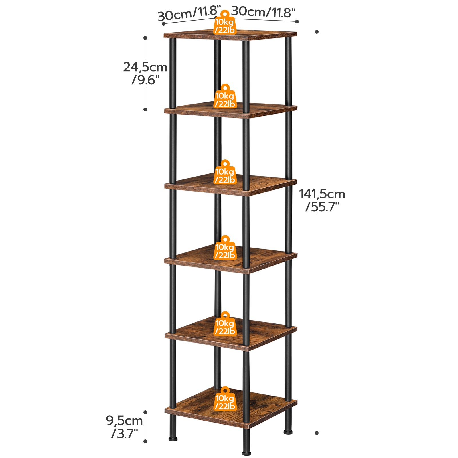 hoobro-tag-re-d-angle-marron-6-niveaux-biblioth-que image 3