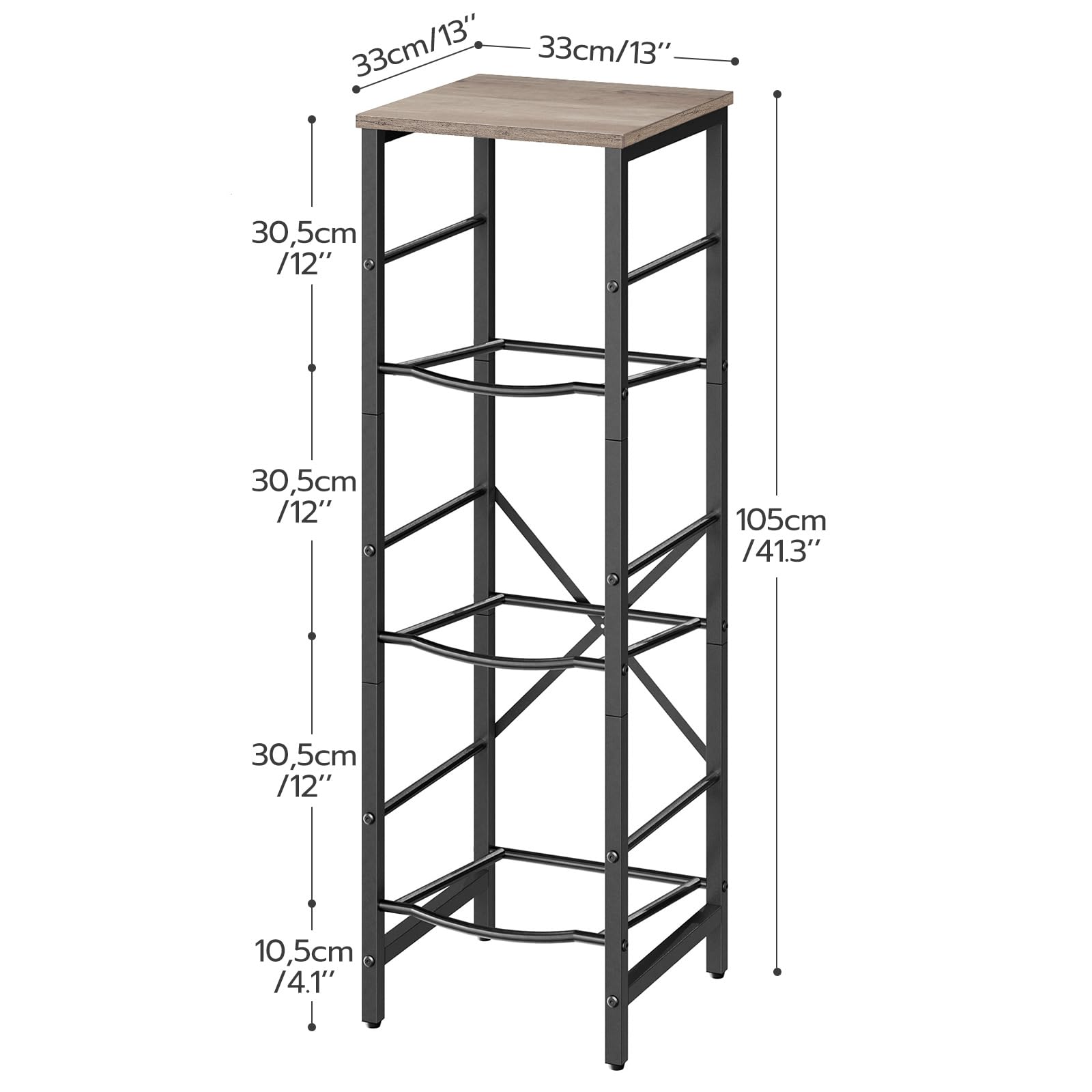 hoobro-kitchen-furniture-porte-bouteilles-greige-3-niveaux image 3