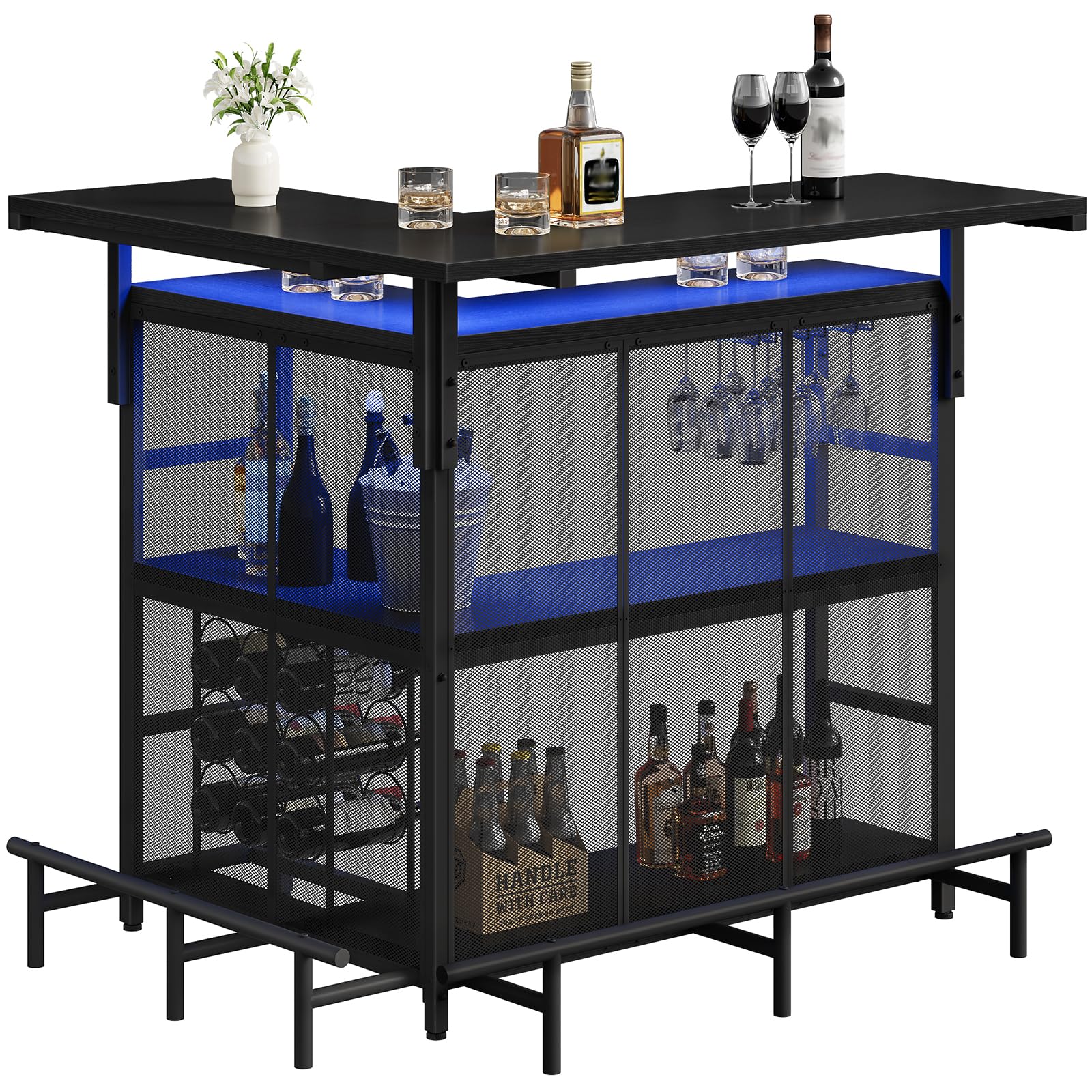 hoobro-meuble-bar-d-angle-noir-en-l-avec-led image 1