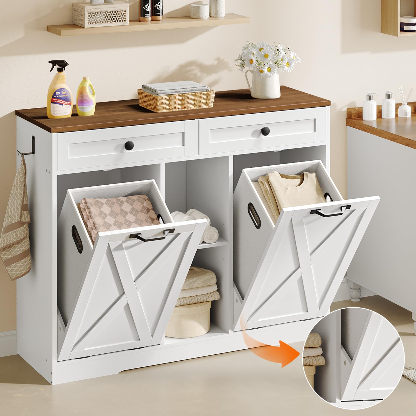 hoobro-meuble-panier-linge-double-blanc-87-l-avec-tag-re image 6