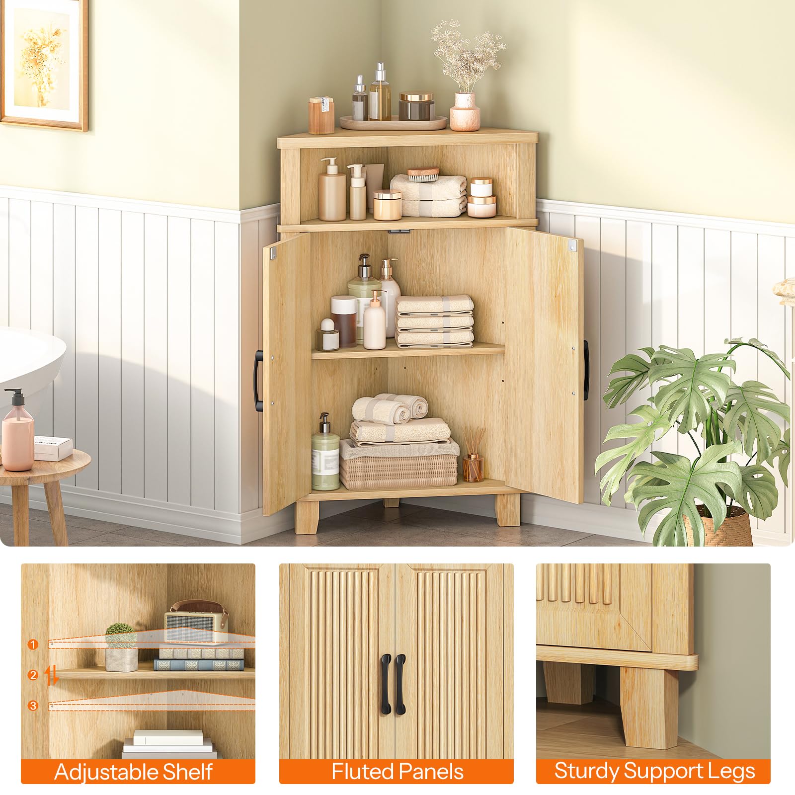 hoobro-meuble-d-angle-beige-porte-cannel-e-rangement-bois image 6