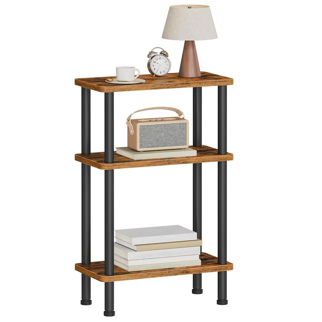 hoobro-side-tables-table-d-appoint-3-niveaux-marron-troite image 1