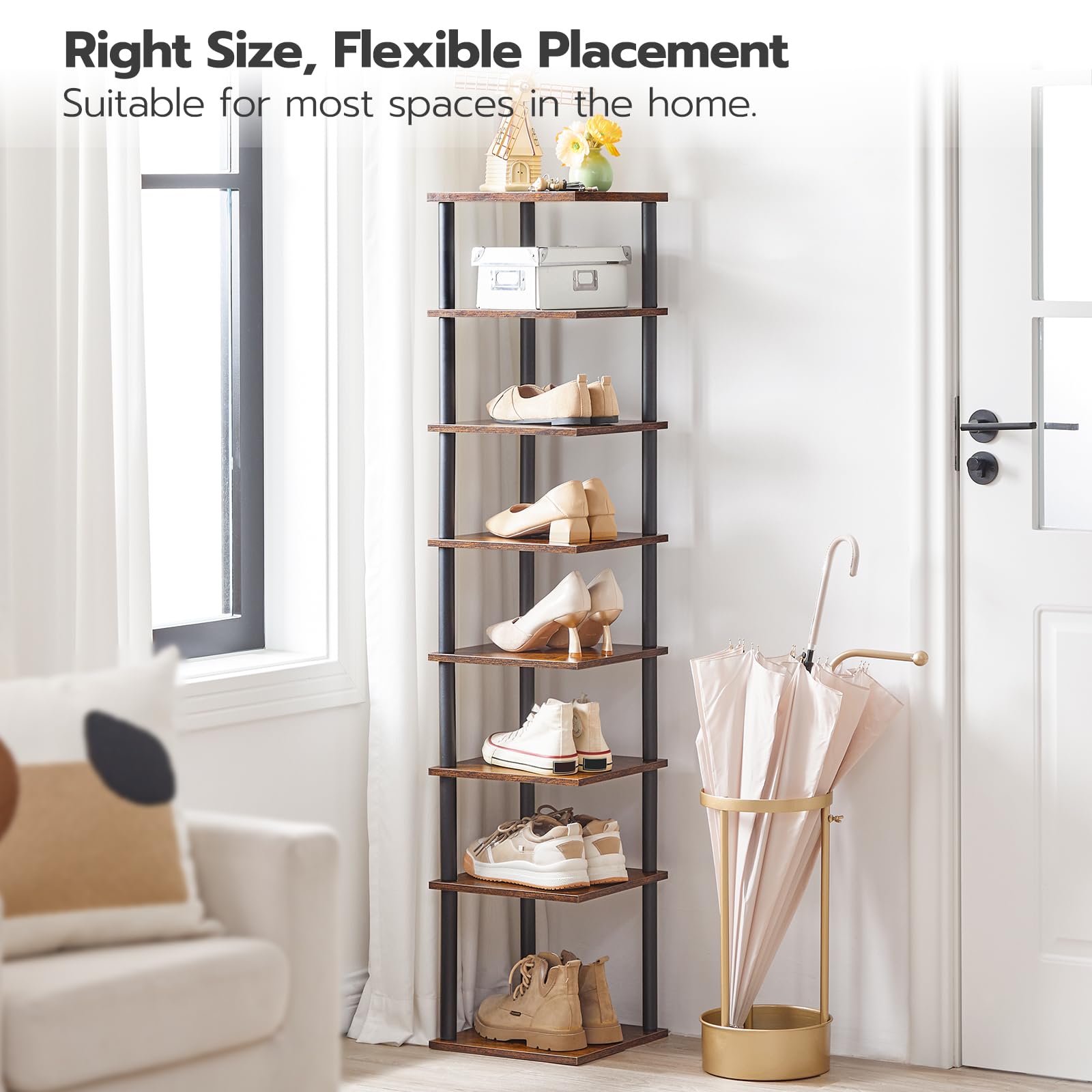 hoobro-shoe-racks-8-tier-meuble-chaussures-marron-2 image 2