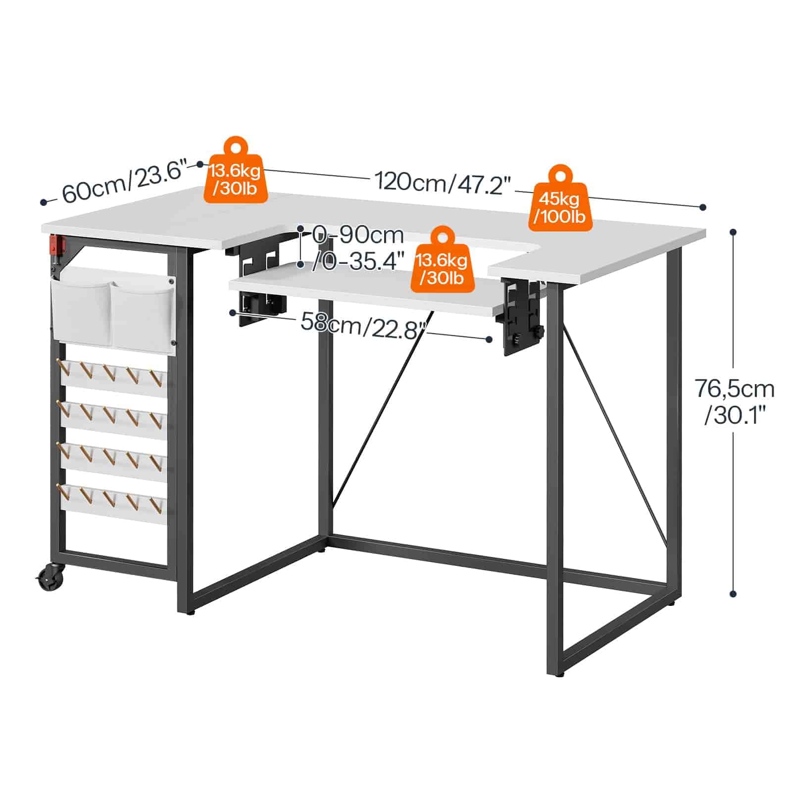hoobro-table-couture-pliable-hauteur-r-glable-roulettes image 3