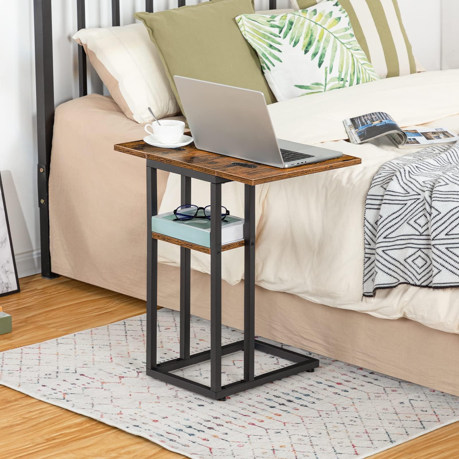 hoobro-bf29sf01-table-d-appoint-en-c-pliable-marron image 5
