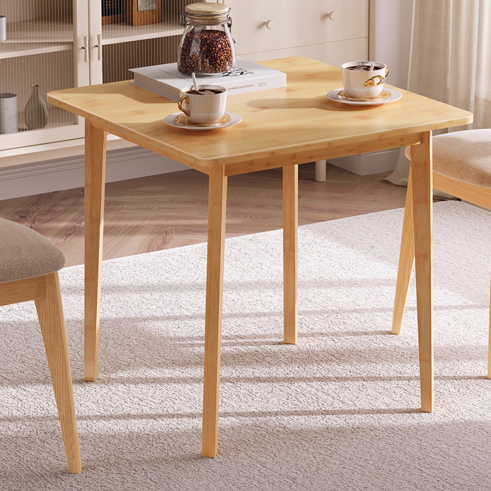 hoobro-dining-room-table-carr-e-bambou-naturel-70-cm image 2