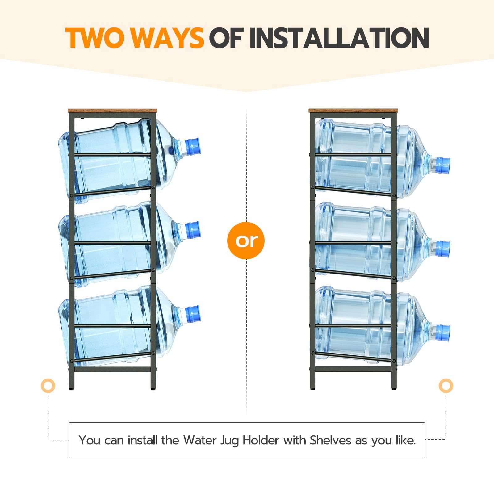 hoobro-rack-porte-bouteille-3-niveaux-marron-5-gallons-bois-m-tal image 8