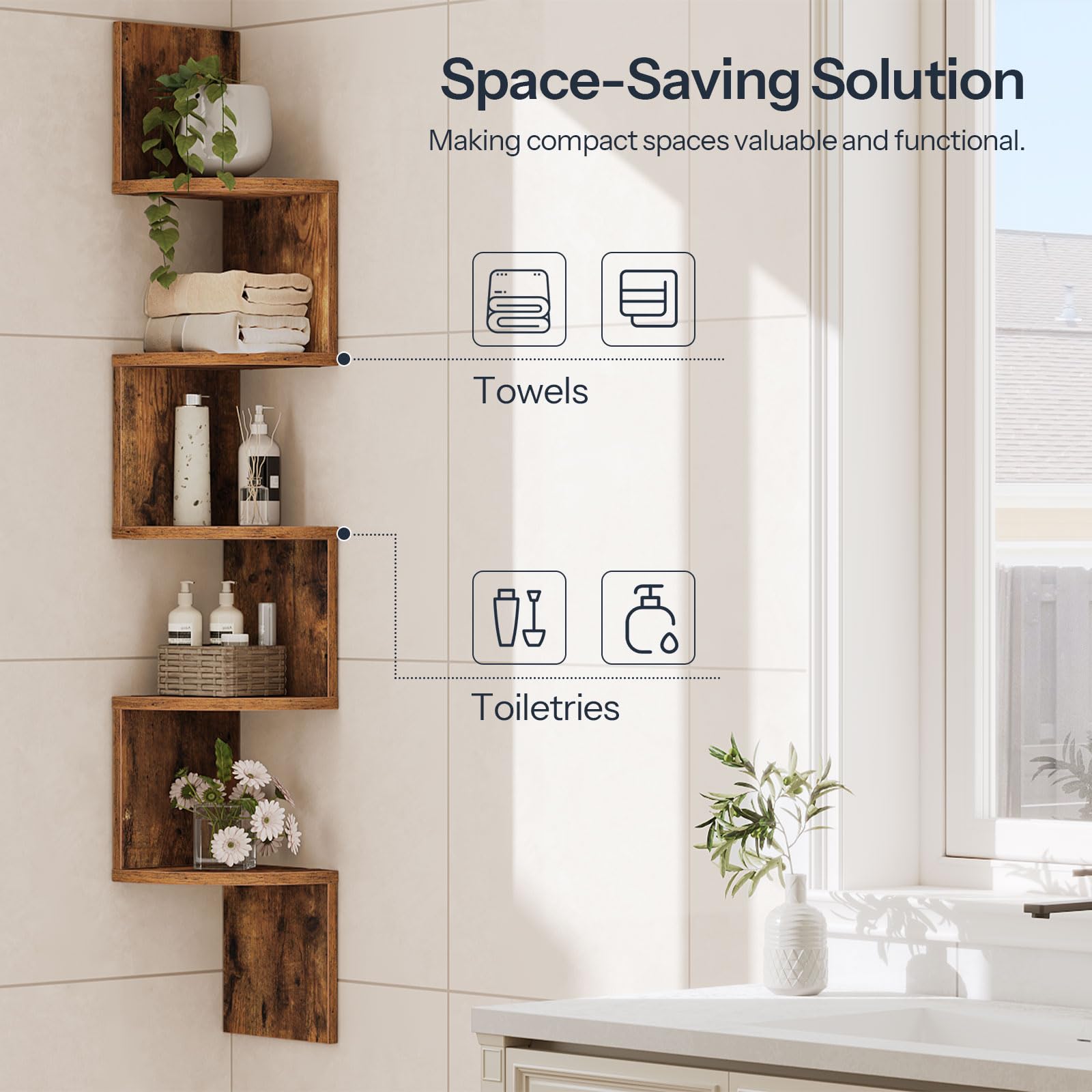 hoobro-storage-racks-tag-re-d-angle-5-niveaux-marron image 2