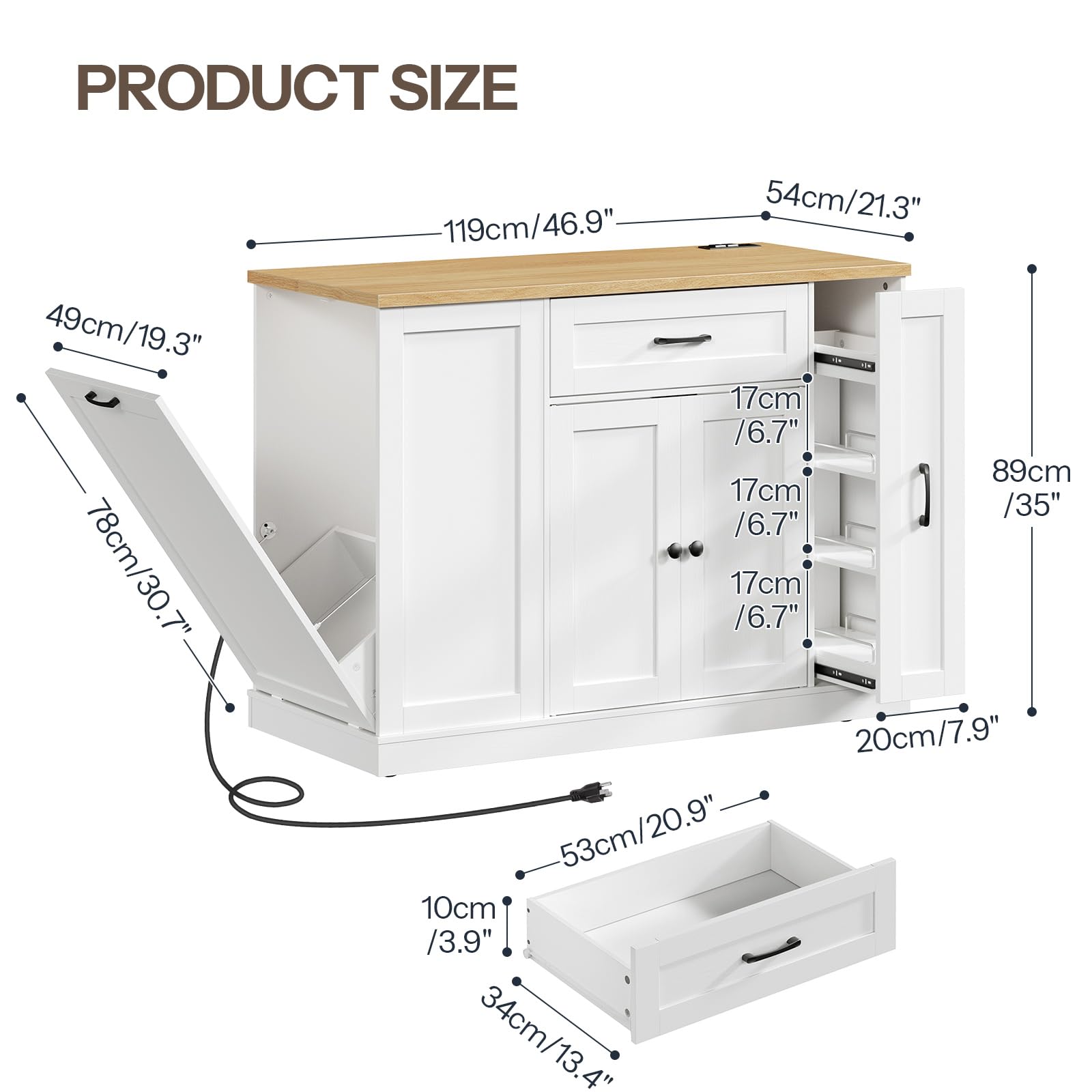 hoobro-kitchen-furniture-lot-cuisine-blanc-roulettes image 3