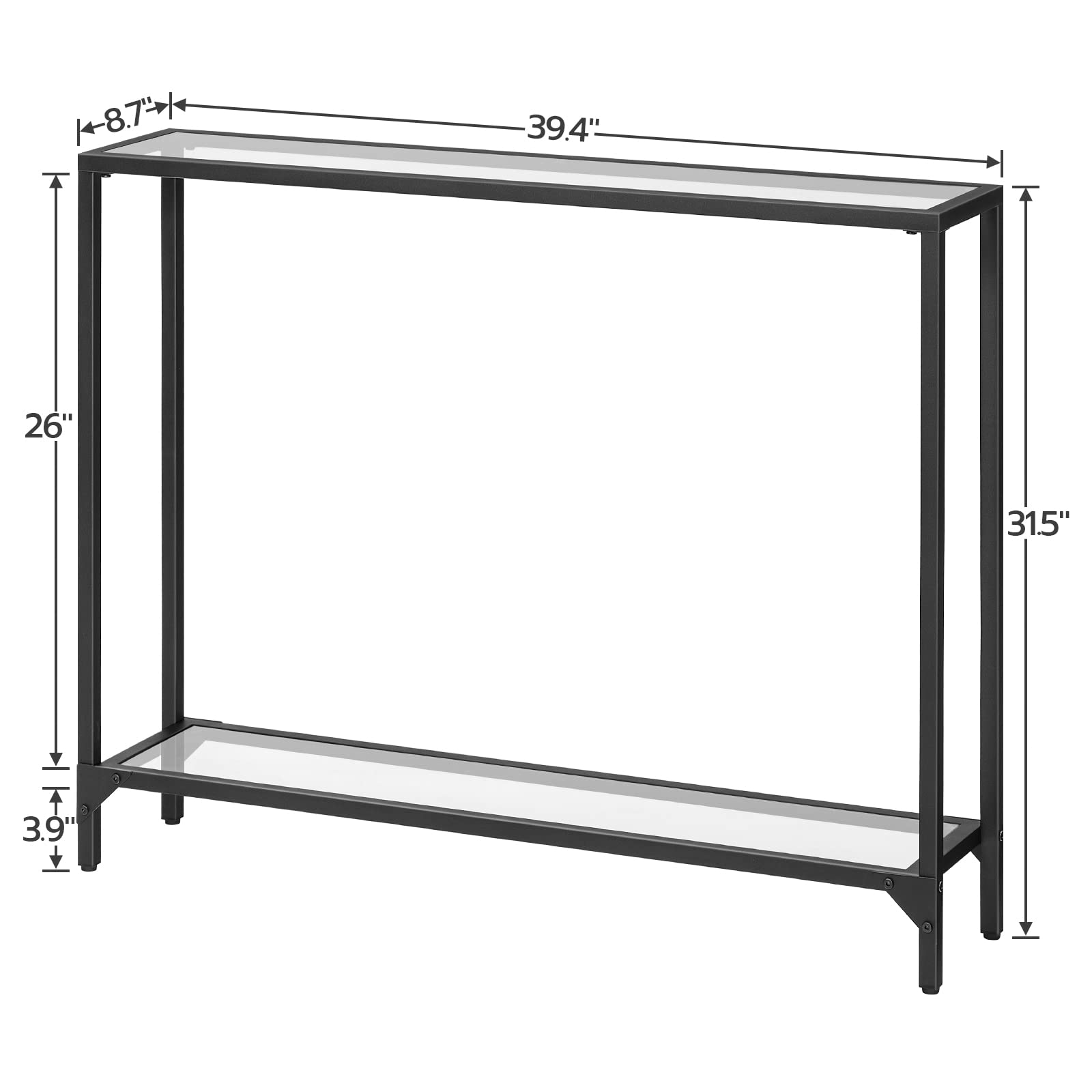 hoobro-console-table-console-verre-100-cm-noire-entr-e image 3