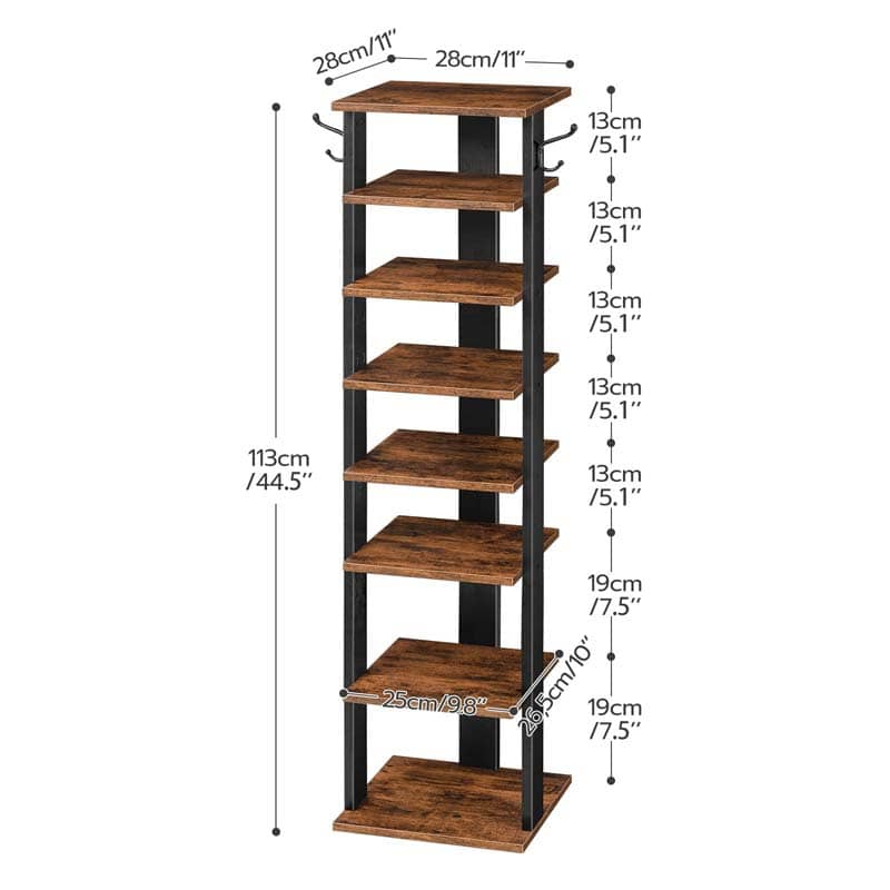 hoobro-shoe-racks-8-tier-meuble-chaussures-marron image 3