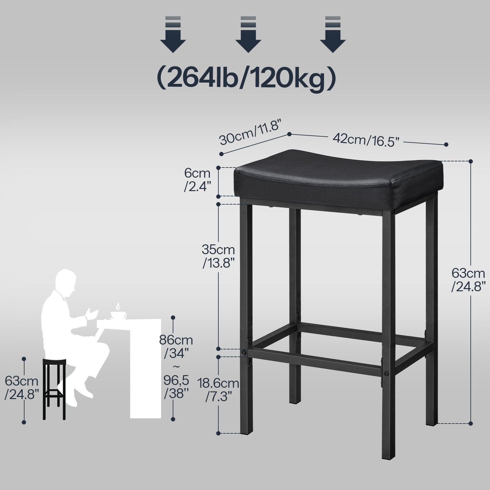 hoobro-lot-4-tabourets-de-bar-noirs-simili-cuir-rembourr-s image 3