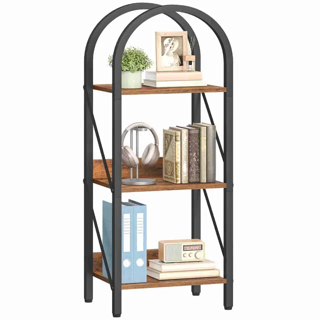hoobro-bookshelves-biblioth-que-3-niveaux-marron-industrielle image 1