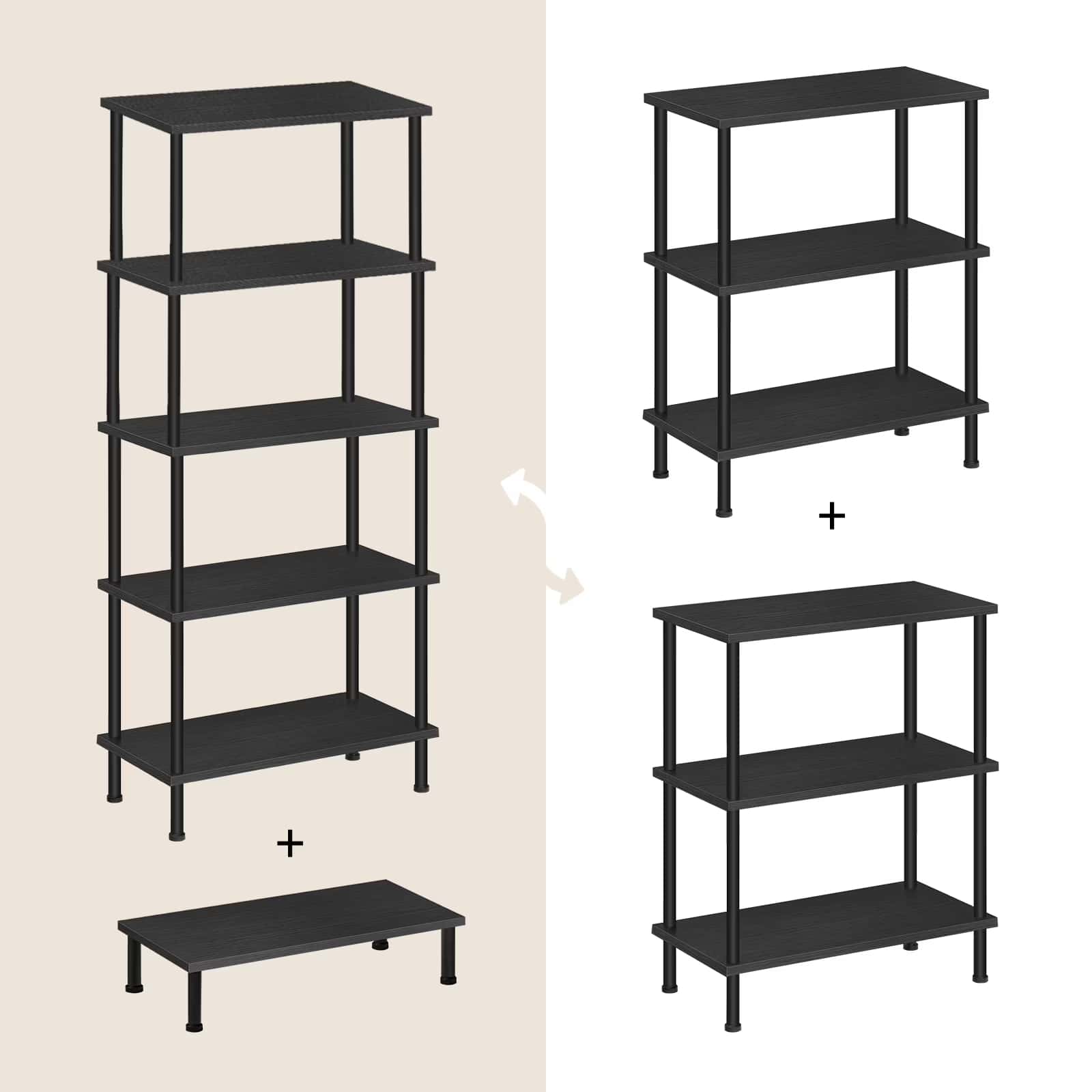 hoobro-side-tables-bout-de-canap-3-niveaux-noir-48-cm image 6