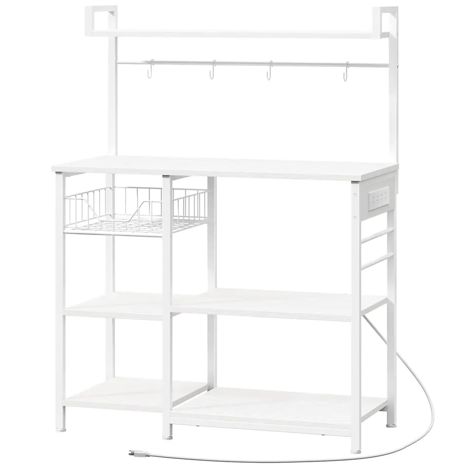 hoobro-desserte-cuisine-wt05hb01-blanche-4-prises-90-cm image 1