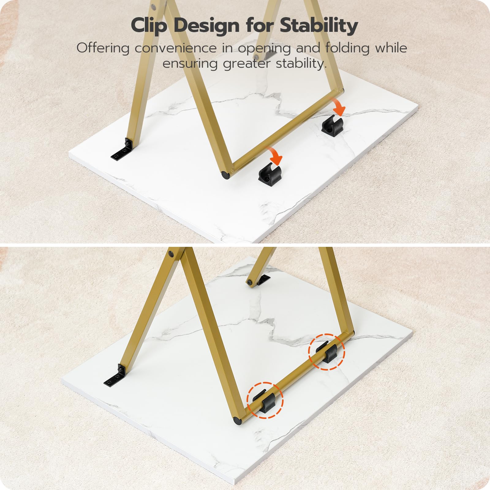 hoobro-tv-tray-tables-table-d-appoint-pliante-marbre-lot-4 image 7