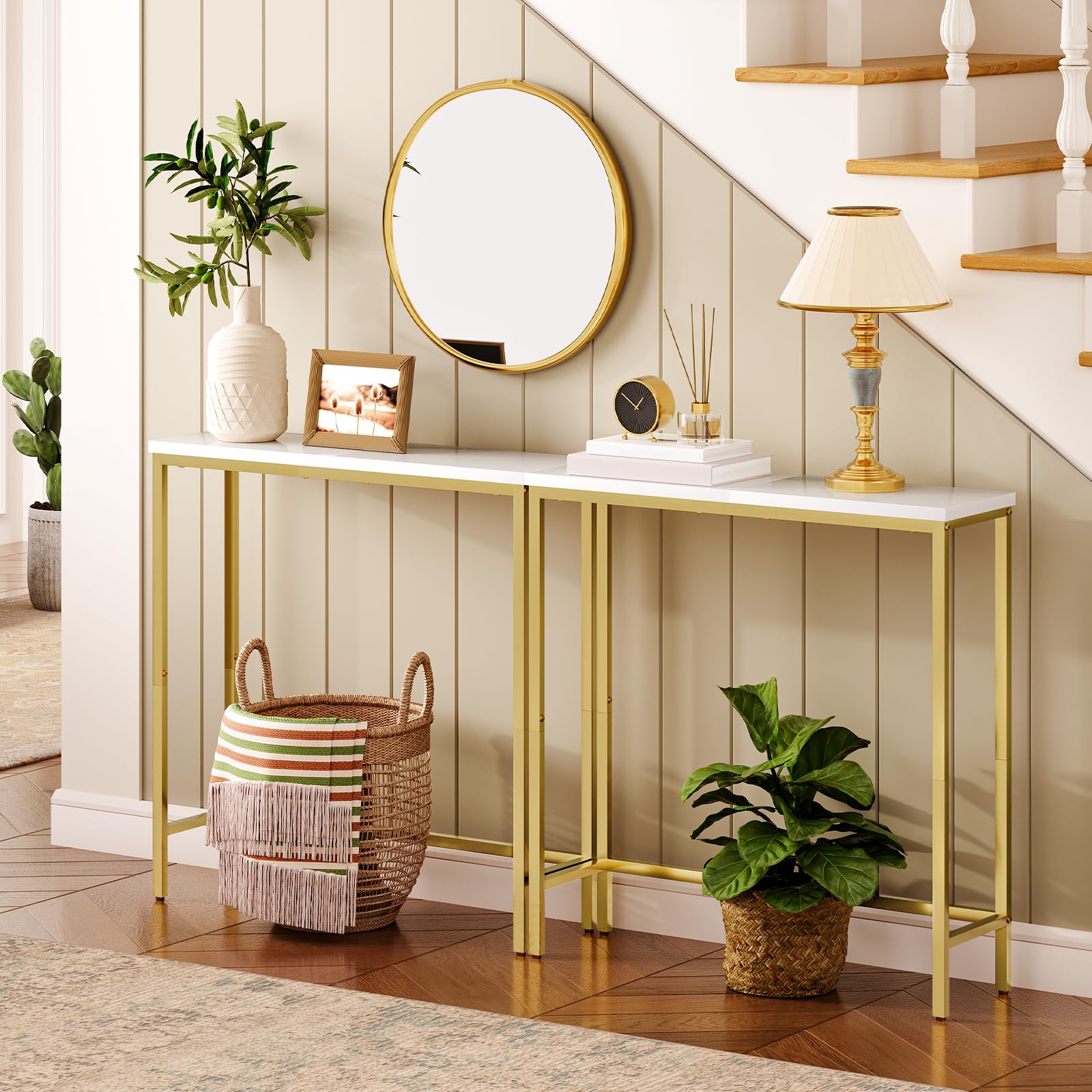 hoobro-console-table-console-dor-e-75-cm-troite-bois-et-m-tal image 6