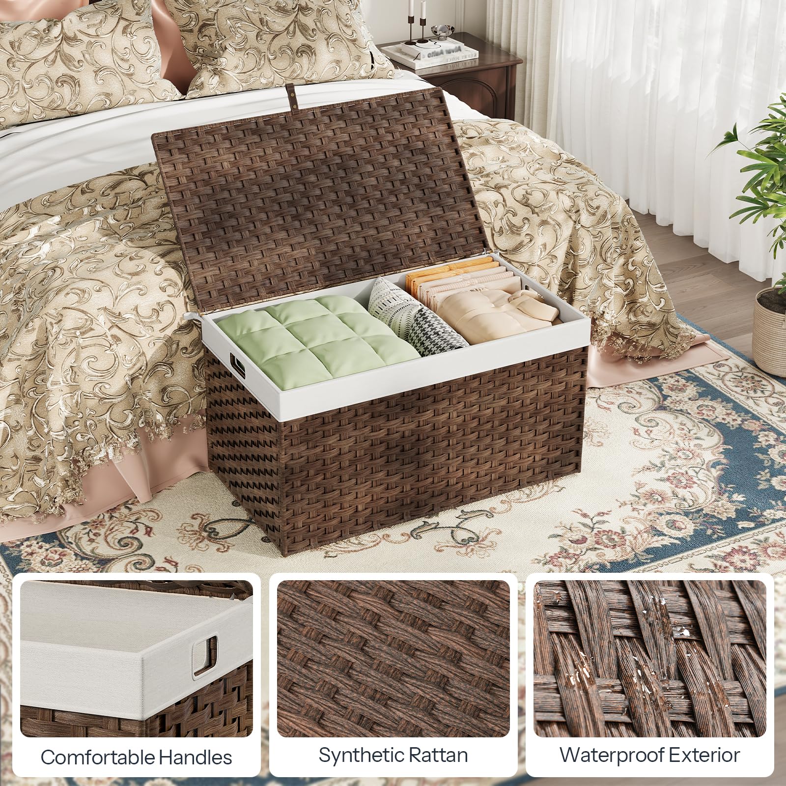 hoobro-panier-linge-160l-marron-couvercle-poign-es image 6