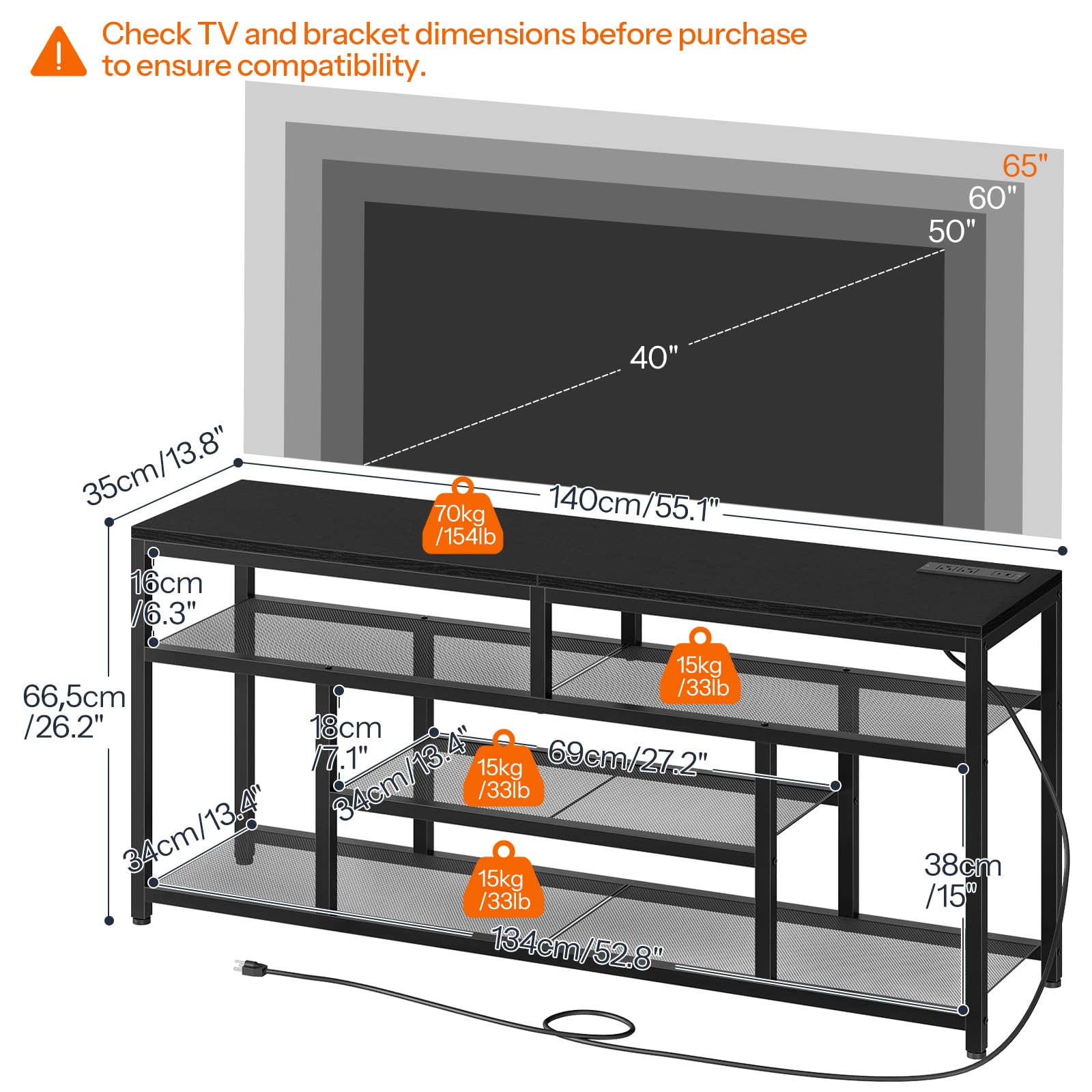 hoobro-tv-stands-meuble-tv-65-4-niveaux-led-noir-charge image 3