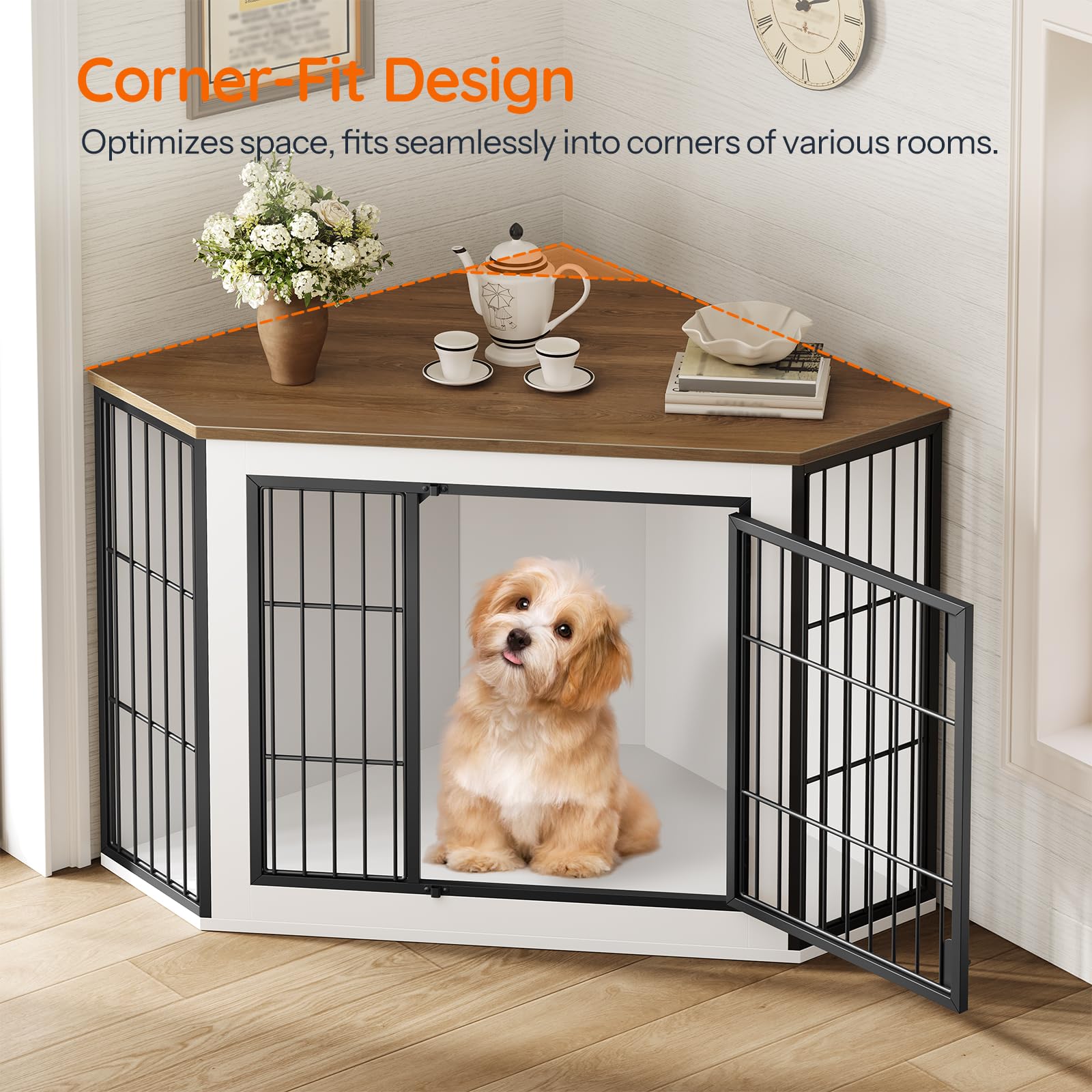 hoobro-pet-furniture-niche-chien-bois-blanc-meuble-angle image 4