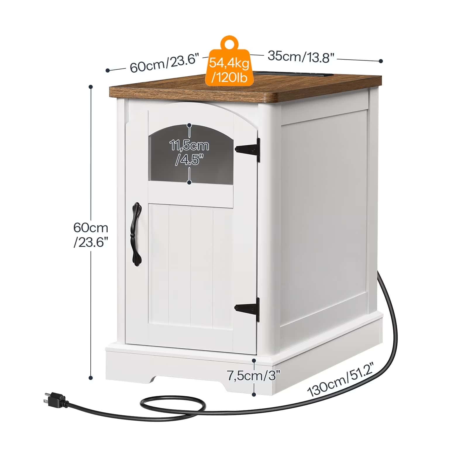 hoobro-nightstands-table-de-chevet-blanche-avec-prise image 3