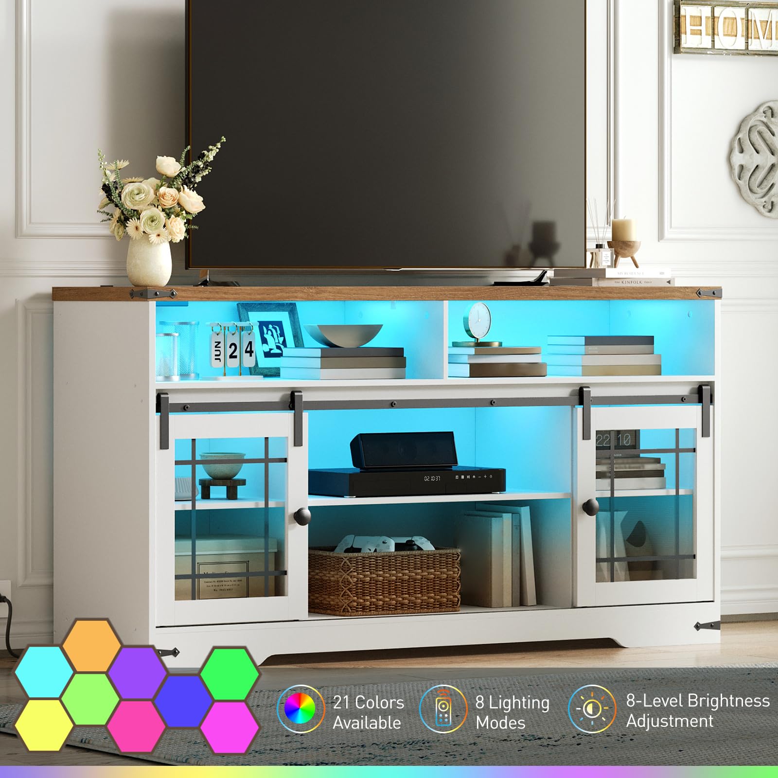hoobro-tv-stands-meuble-tv-70-pouces-blanc-led image 7