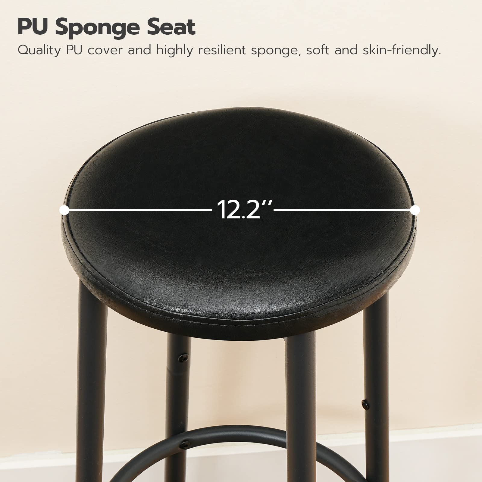 hoobro-bar-stools-tabouret-bar-rond-noir-lot-de-2-repose-pied image 8