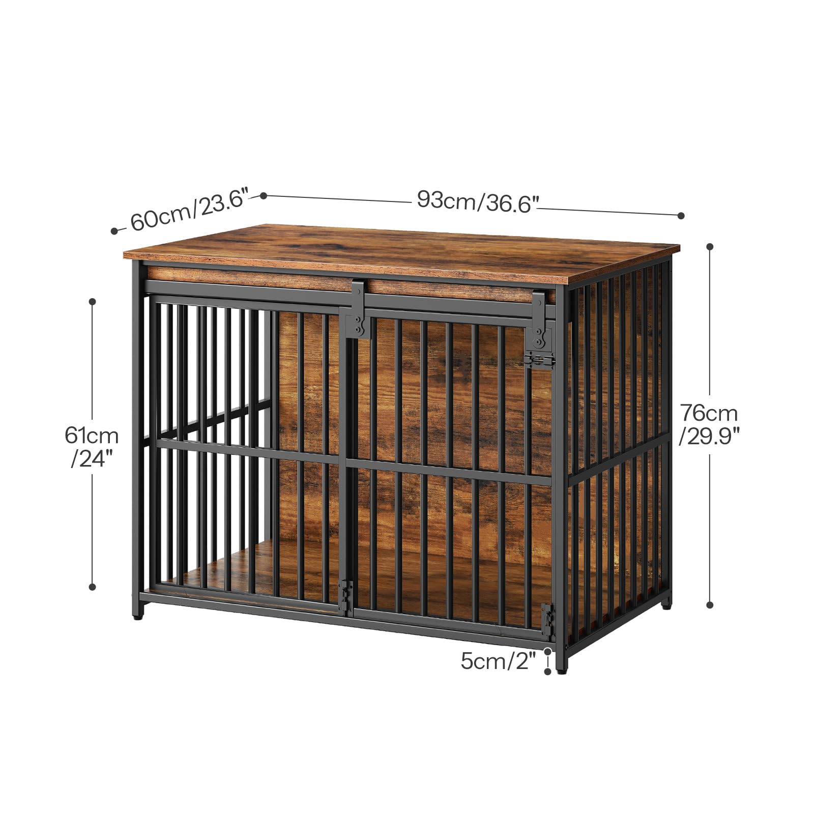 hoobro-pet-furniture-niche-chien-36-6-pouces-marron-cage image 4