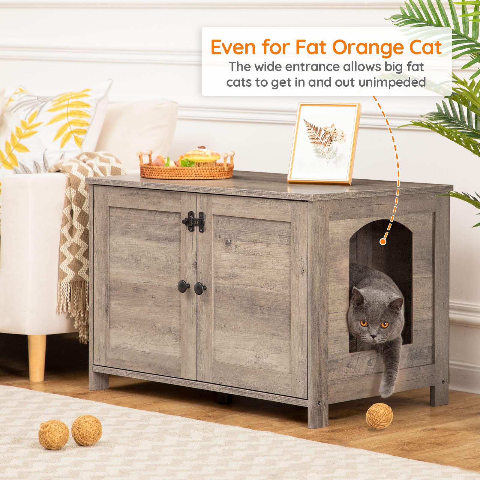 hoobro-pet-furniture-meuble-liti-re-chat-greige-avec-s-parateur image 6
