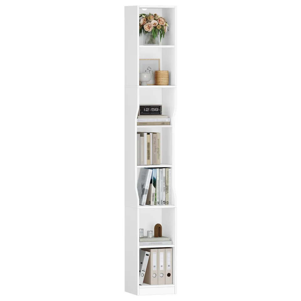 hexcelen-biblioth-que-tag-re-7-niveaux-blanc-28x30x208-cm image 1