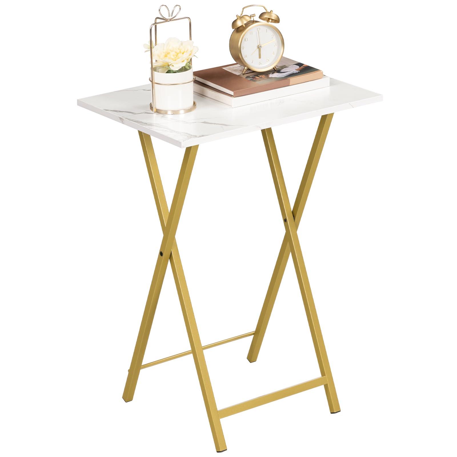 hoobro-tv-tray-tables-table-pliante-marbre-lot-de-2 image 3