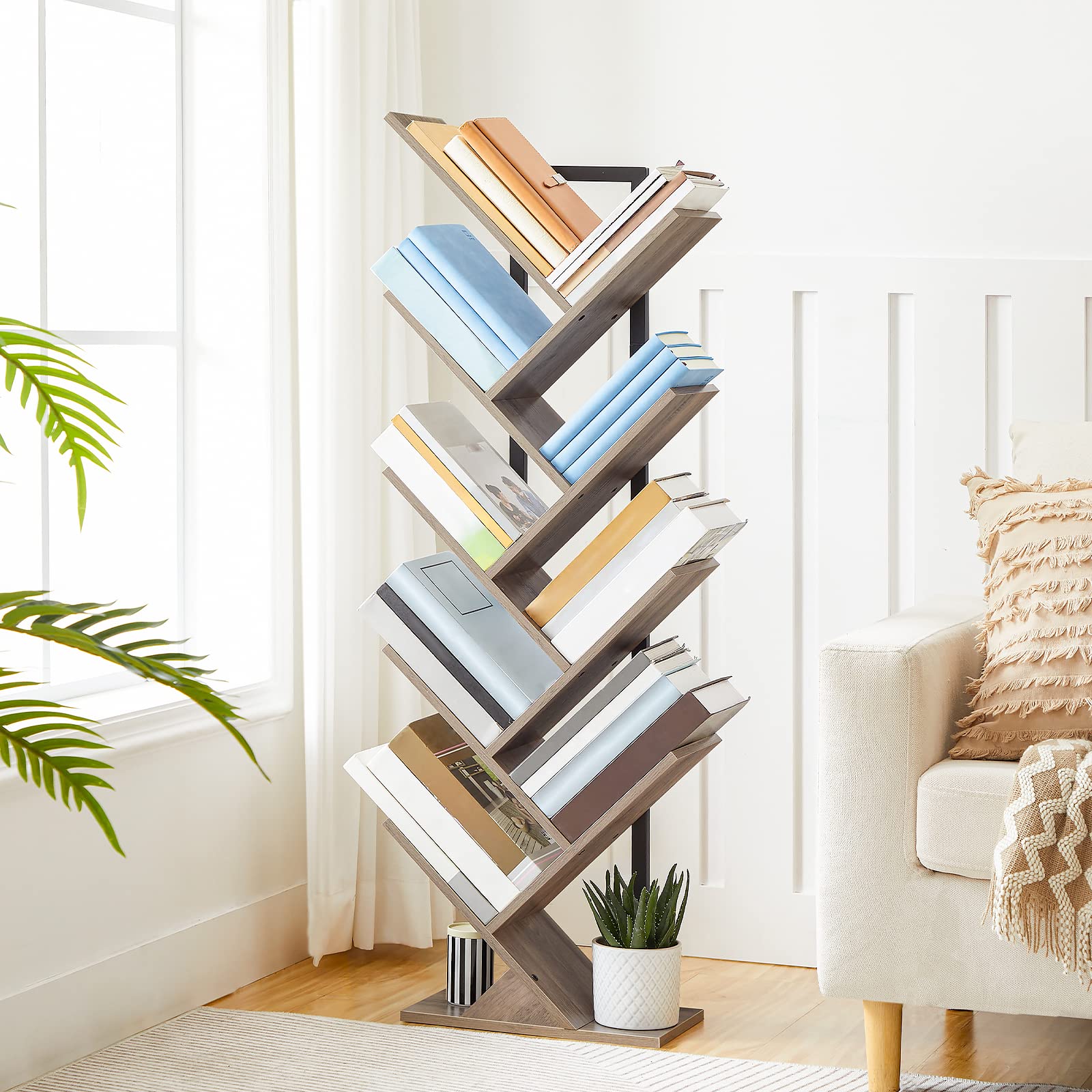 hoobro-bookshelves-biblioth-que-arbre-9-tag-res-gr-ge image 2