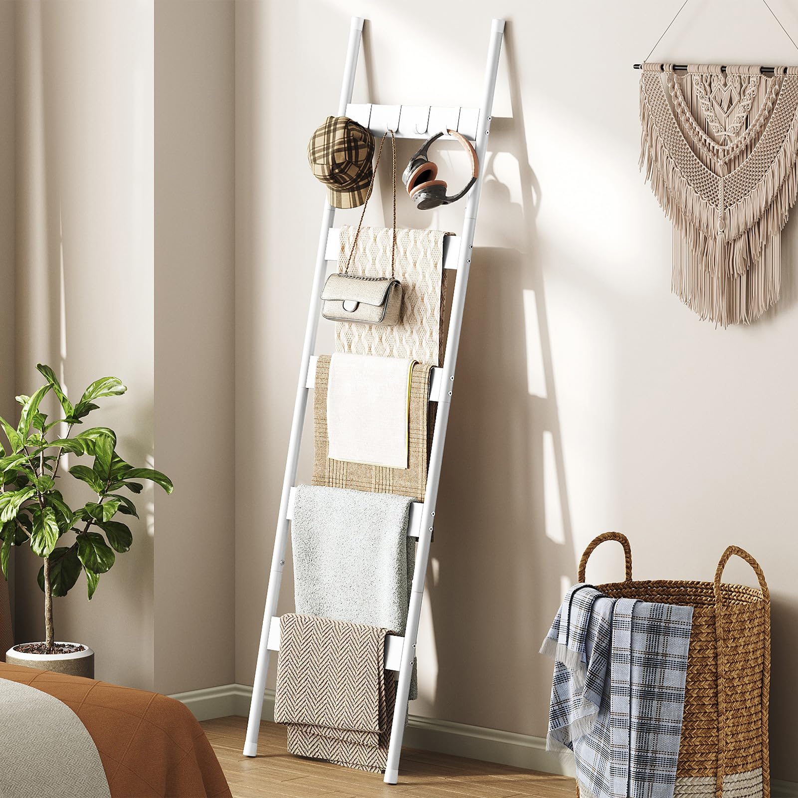 hoobro-ww52cj01-chelle-porte-plaid-5-niveaux-blanc image 5