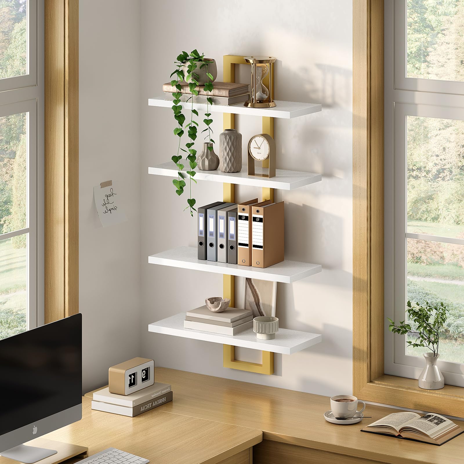 hoobro-storage-racks-tag-re-murale-blanche-38-cm image 5