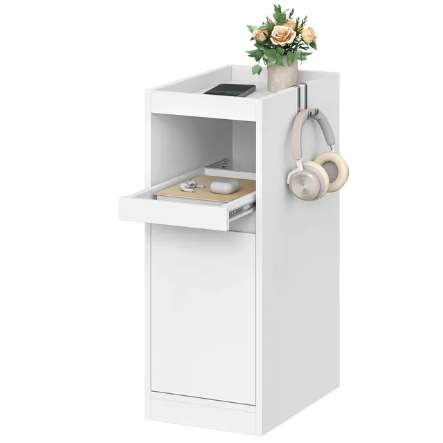hexcelen-tables-de-chevet-table-de-nuit-blanche-1-porte-35-cm image 1