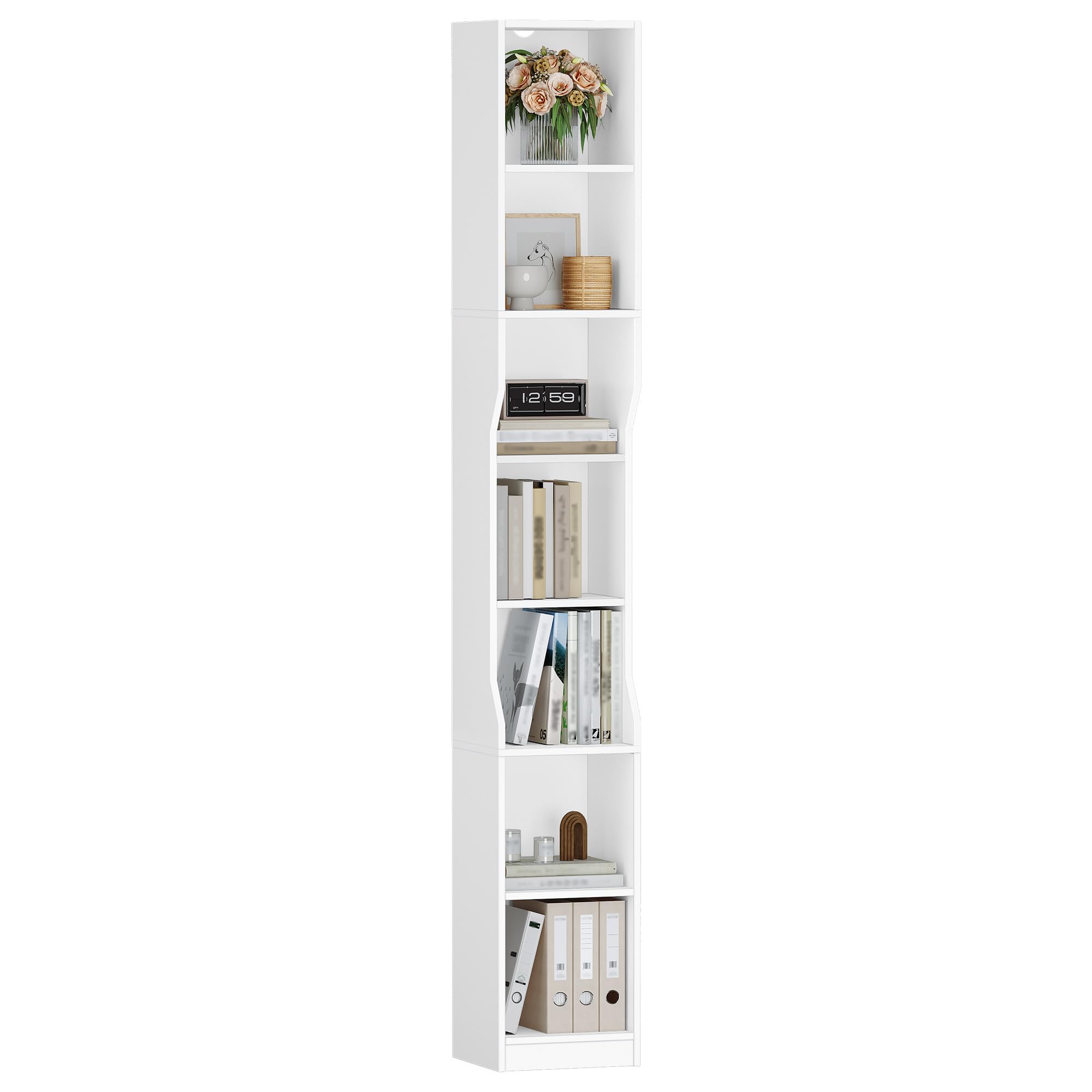 hexcelen-biblioth-que-tag-re-7-niveaux-blanc-28x30x208-cm image 1