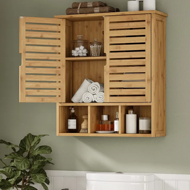 forabamb-armoire-murale-salle-de-bain-bambou-58-cm image 1