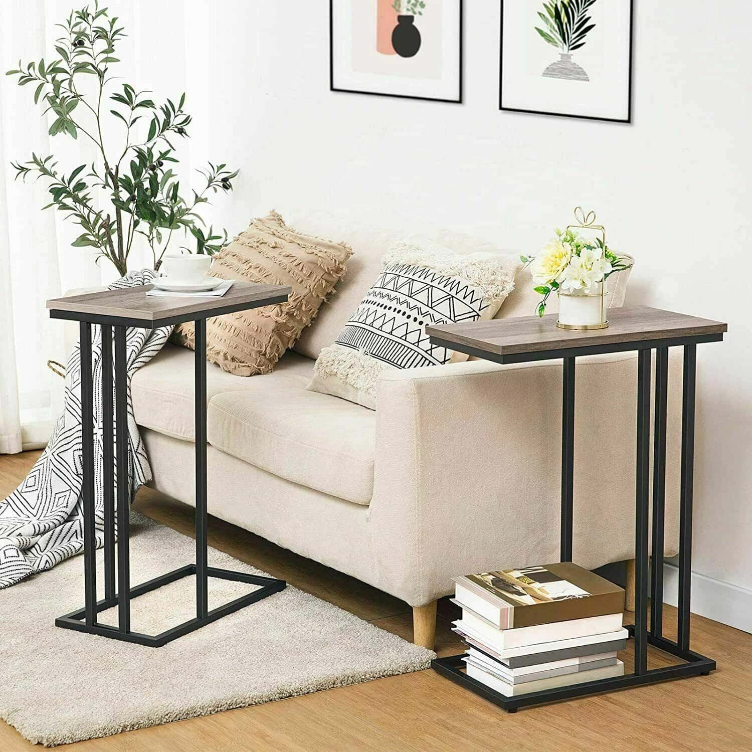hoobro-side-tables-tables-appoint-en-c-greige-lot-de-2 image 5