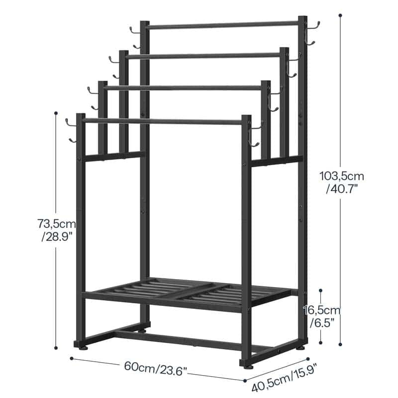 hoobro-bathroom-furniture-porte-serviettes-4-niveaux-noir image 3