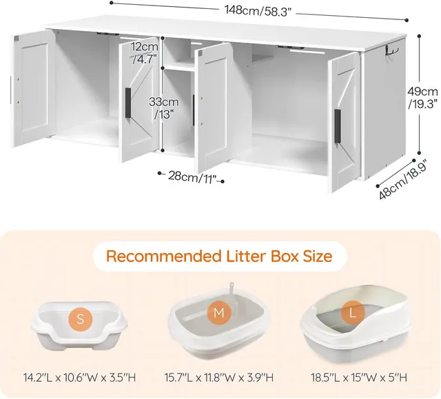 hoobro-pet-furniture-double-meuble-liti-re-blanc-couloir image 1