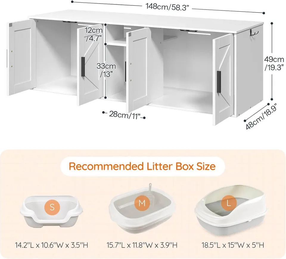 hoobro-pet-furniture-double-meuble-liti-re-blanc-couloir image 1