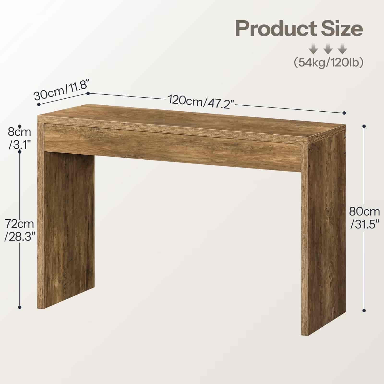 hoobro-console-table-120-cm-console-entr-e-marron-minimaliste image 4