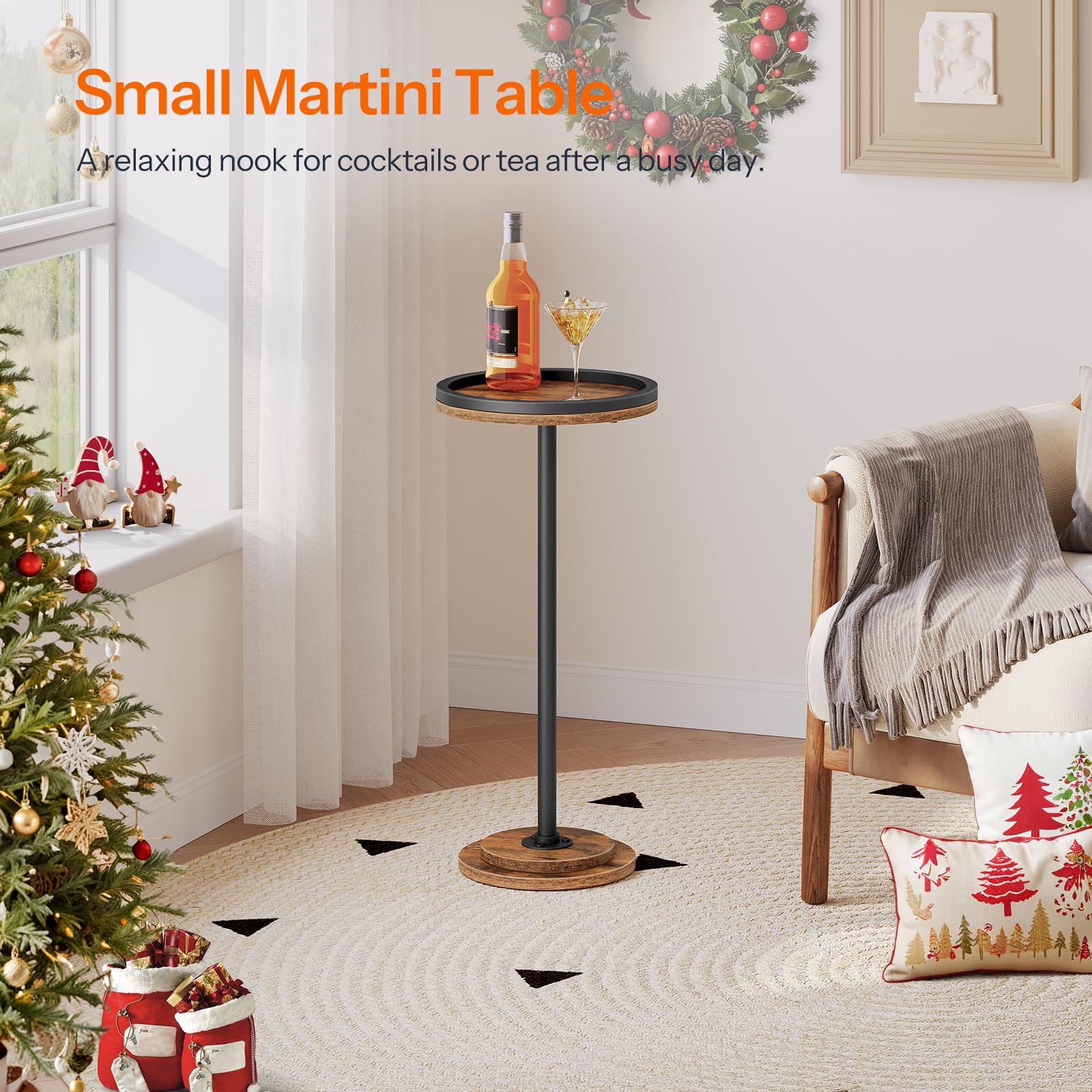 hoobro-side-tables-petite-table-d-appoint-ronde-marron-caf image 6