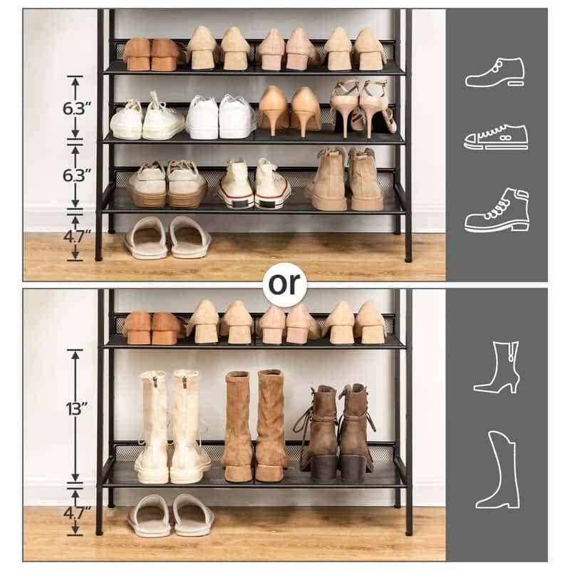 hoobro-shoe-racks-5-niveaux-meuble-chaussures-marron-16-paires image 5