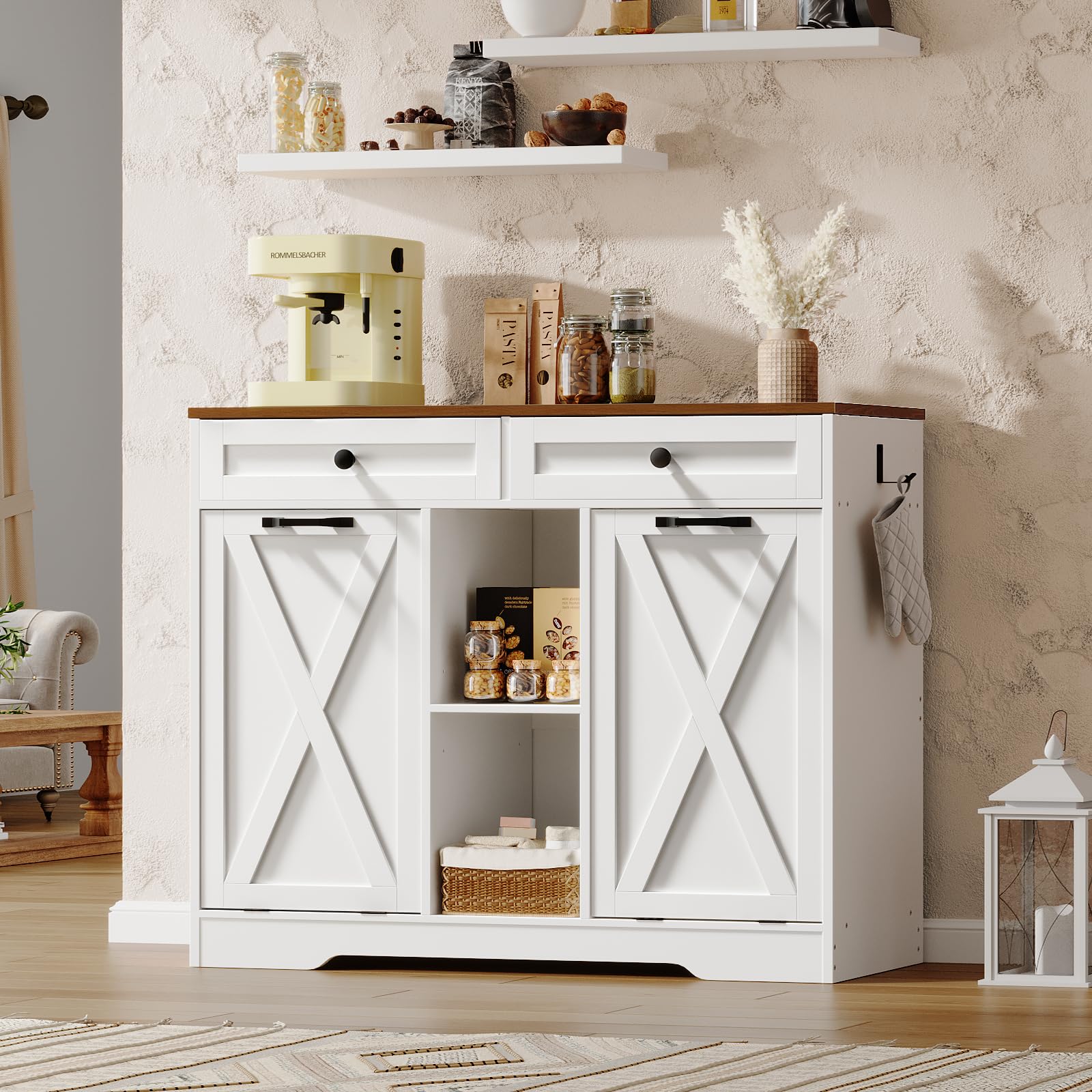hoobro-meuble-panier-linge-double-blanc-87-l-avec-tag-re image 4