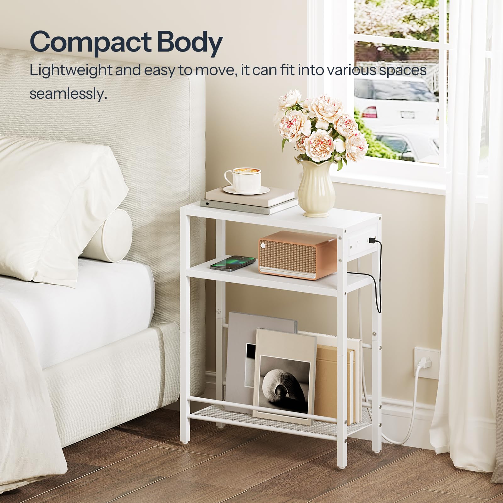 hoobro-wt102ubz01-table-d-appoint-blanche-avec-prise-usb image 3