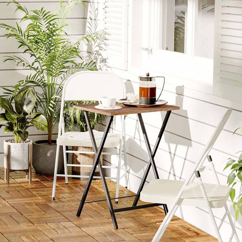 hoobro-tv-tray-tables-lot-4-tables-pliables-marron image 4