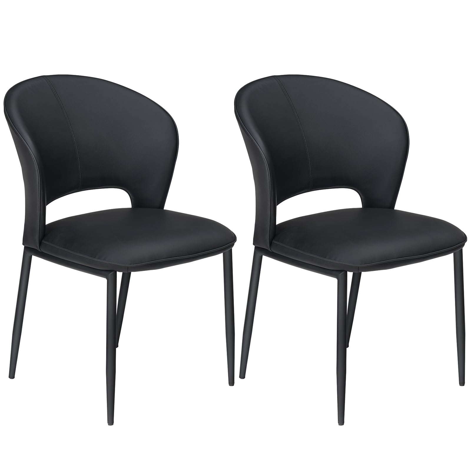 hoobro-chaises-salle-manger-noires-x2-simili-cuir image 1