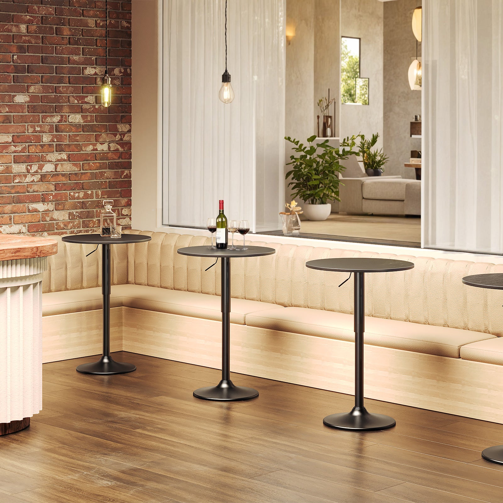 hoobro-beverage-counters-table-bar-ronde-noire-r-glable image 4